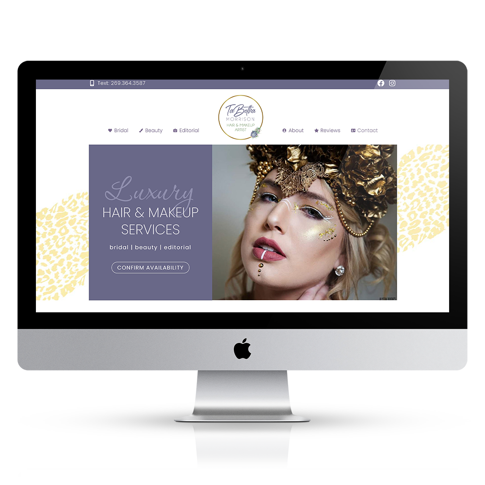 Hair and Makeup Artist Website Design