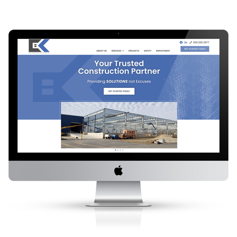 Commercial construction website design