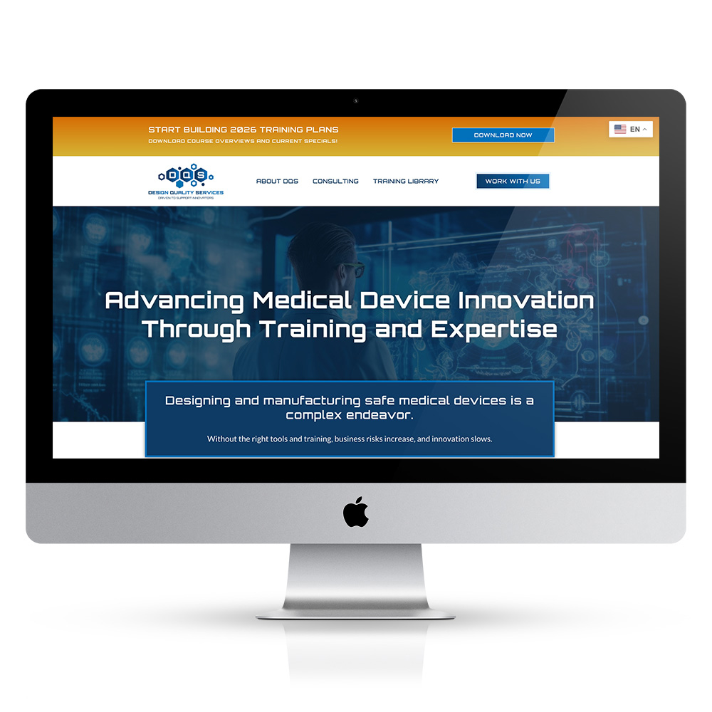 Medical device training and consulting website design